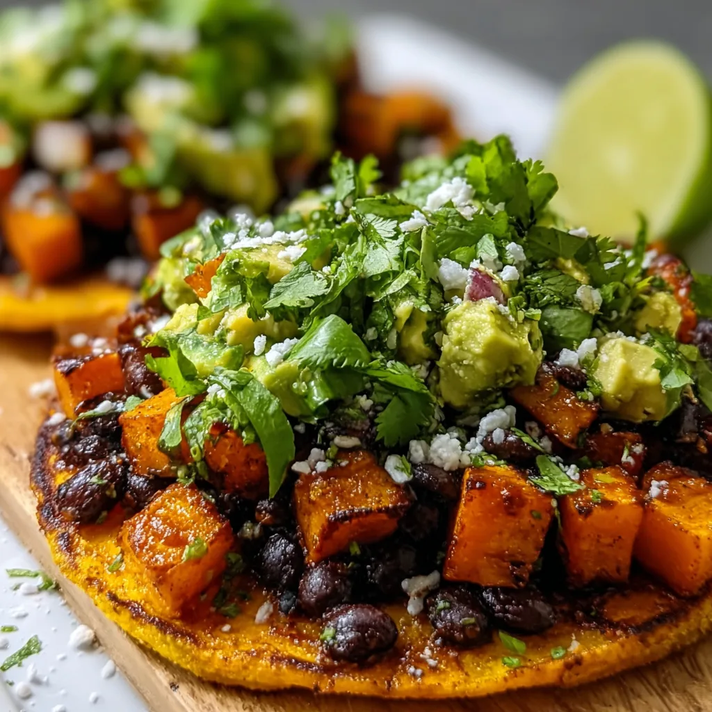 Delicious Black Bean Sweet Potato Tostadas | Easy & Healthy Recipe