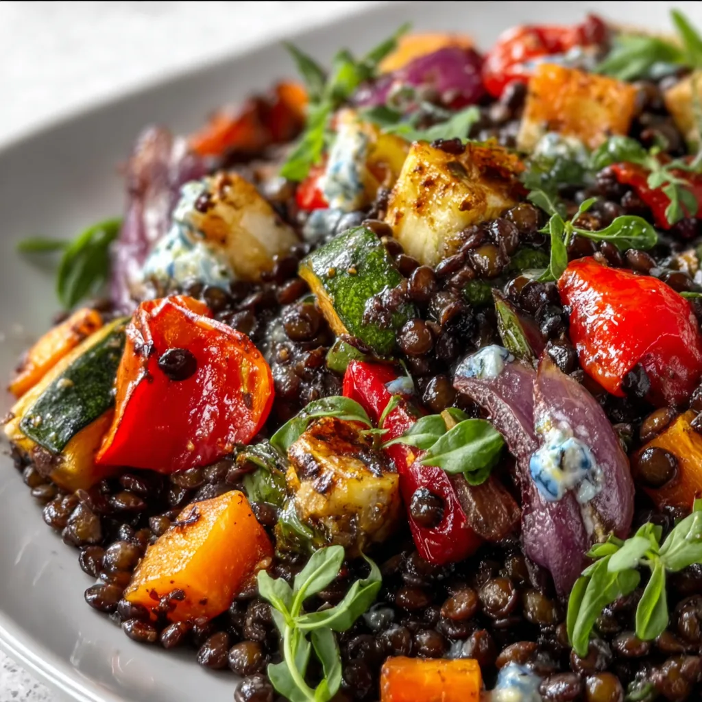 Black Lentil Salad with Roasted Vegetables | Healthy & Delicious Recipe