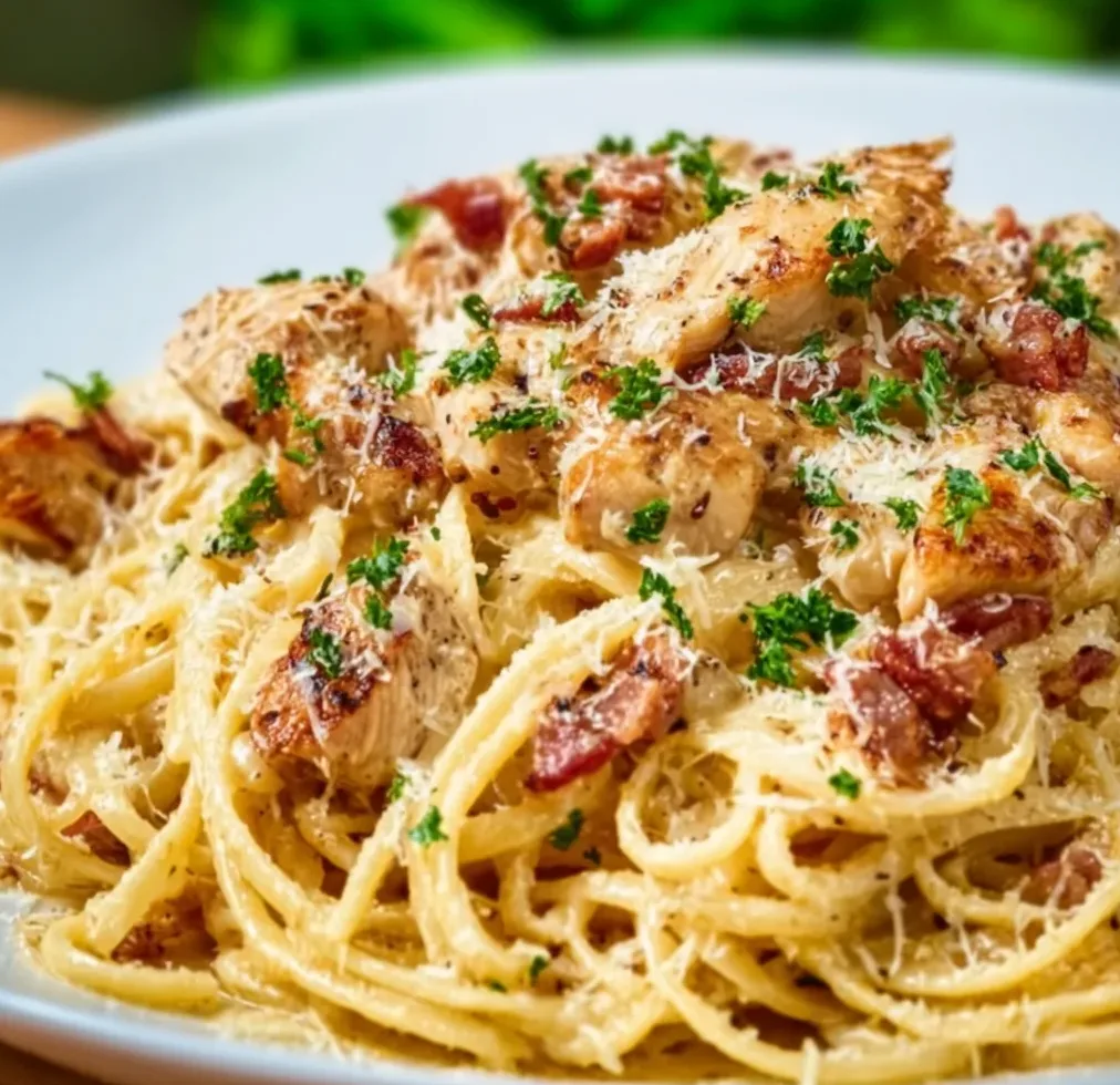 Classic Chicken Carbonara Recipe | Creamy & Easy Pasta Dish