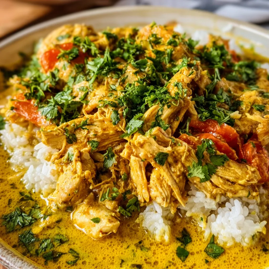Easy Coconut Curry Chicken Crock Pot Recipe | Slow Cooker Dinner Delight