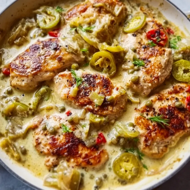 Creamy Pepperoncini Chicken Skillet | Easy & Delicious One-Pan Dinner Recipe