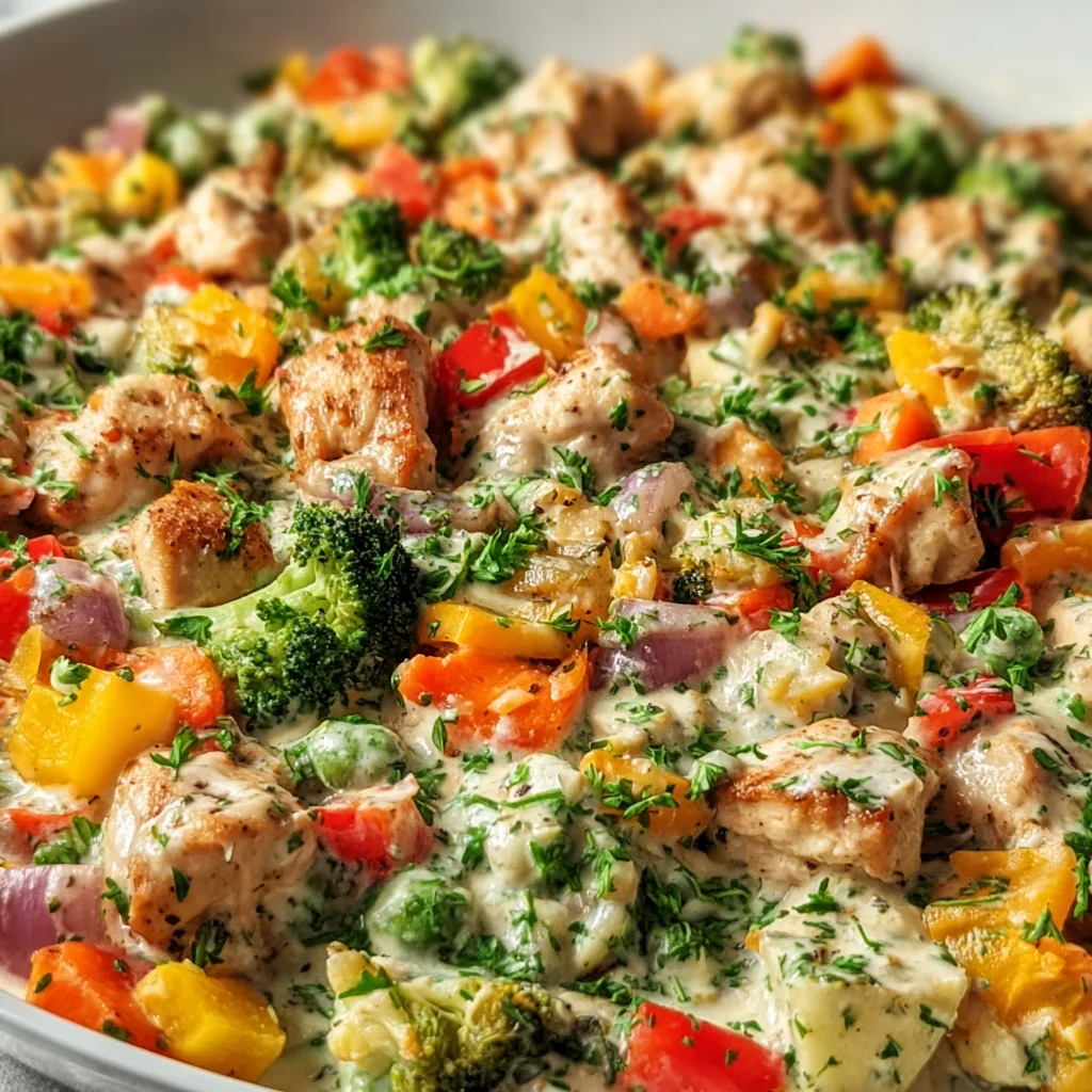 Creamy Ranch Turkey & Veggie Skillet | Easy Healthy Dinner Recipe