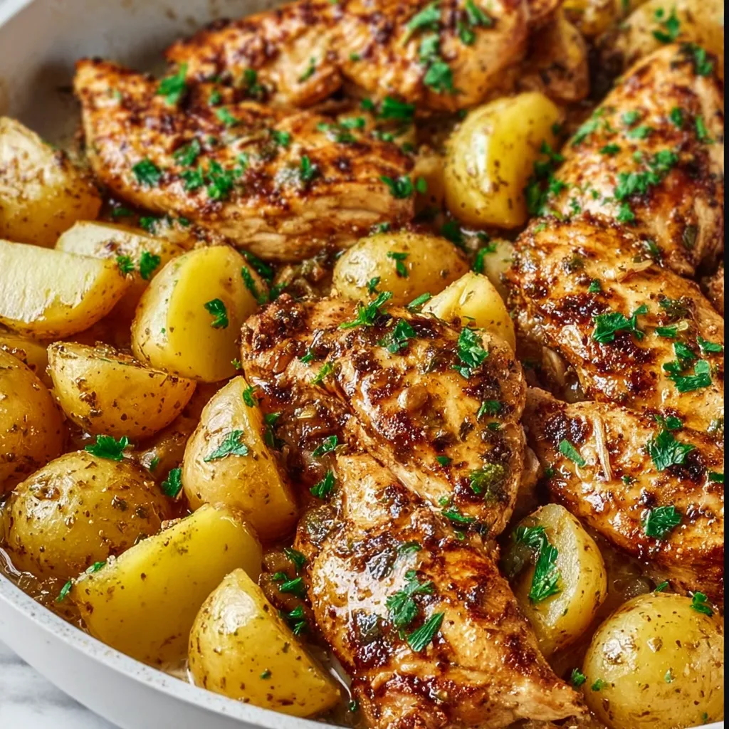 Garlic Butter Chicken and Potatoes Skillet | Easy One-Pan Dinner Recipe