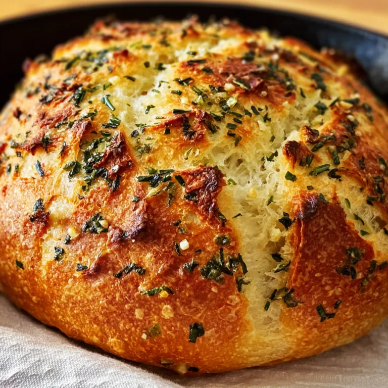 Garlic Herb Dutch Oven Bread Recipe – Easy Homemade Artisan Loaf