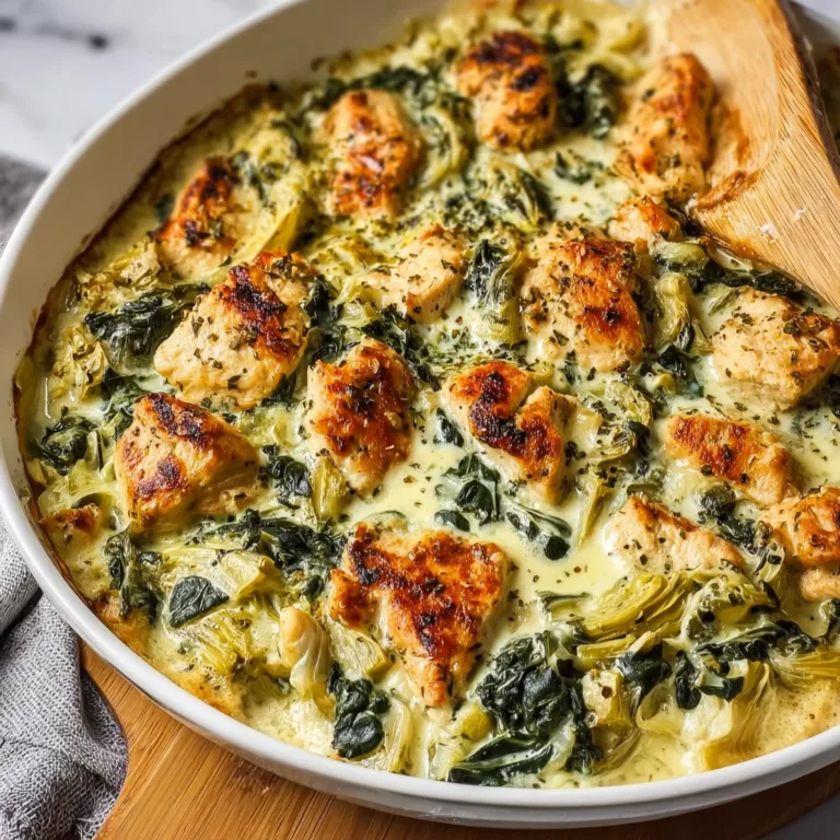 High-Protein Spinach and Artichoke Chicken Casserole | Nutritious & Delicious Recipe