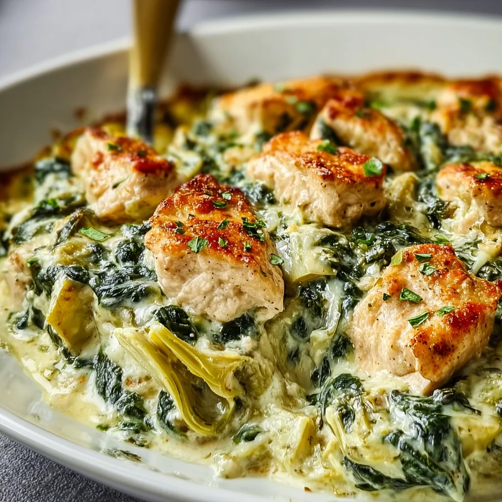 High-Protein Spinach and Artichoke Chicken Casserole | Nutritious & Delicious Recipe