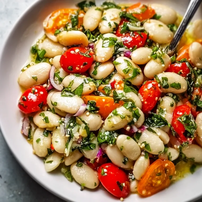 Fresh Italian White Bean Salad Recipe | Healthy & Easy Mediterranean Salad