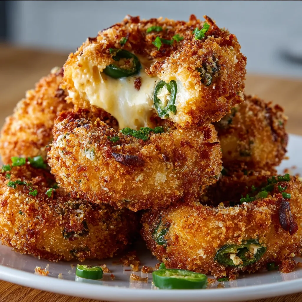 Crispy Jalapeño Popper Stuffed Onion Rings Recipe | Spicy & Cheesy Appetizer
