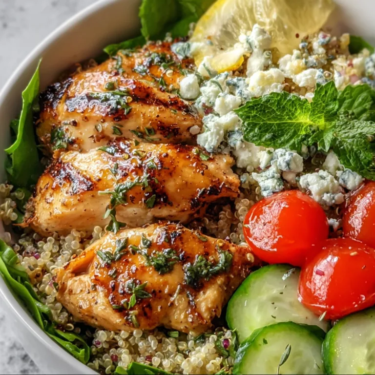 Healthy Lemon Herb Grilled Chicken Quinoa Bowl Recipe | Easy & Delicious