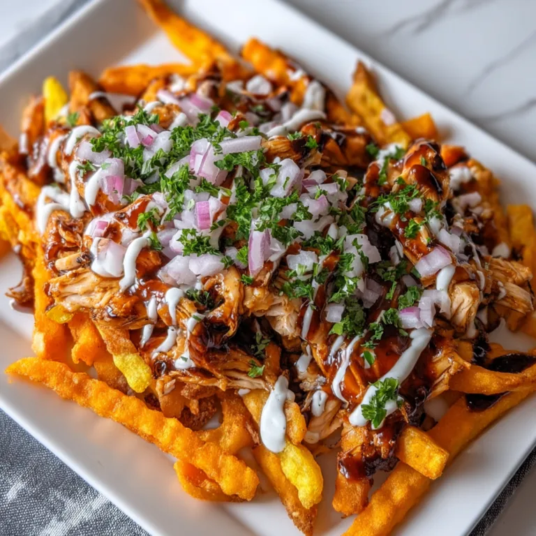 Loaded BBQ Chicken Sweet Fries | Delicious Cheesy BBQ Chicken Fries Recipe