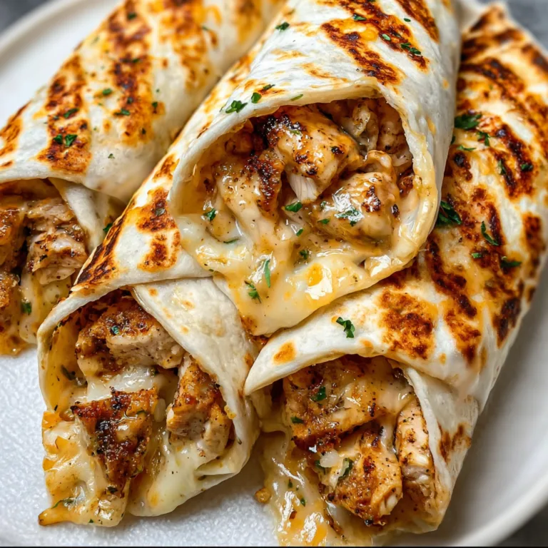 Ooey-Gooey Cheesy Garlic Chicken Wraps Recipe | Easy & Delicious Meal Idea