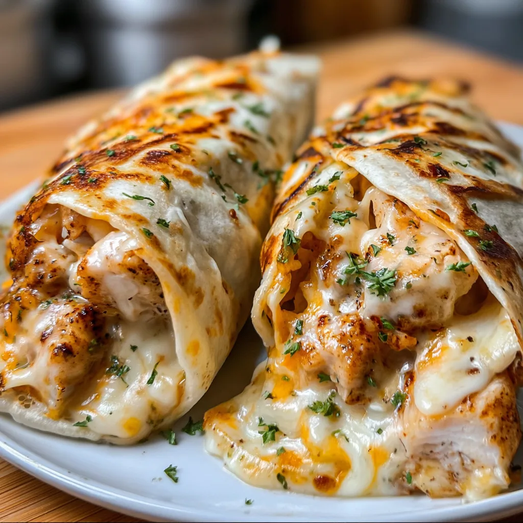 Ooey-Gooey Cheesy Garlic Chicken Wraps Recipe | Easy & Delicious Meal Idea