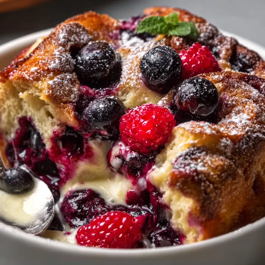 Delicious Wild Berry Bread Pudding Recipe | Easy & Fruity Dessert Idea