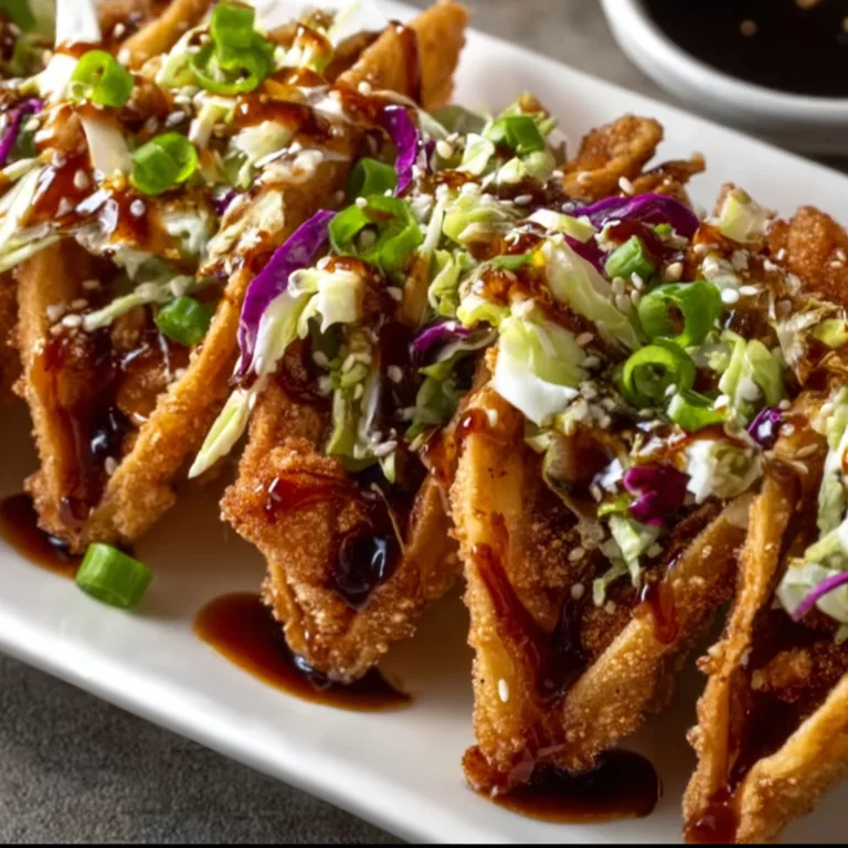 Crispy Teriyaki Chicken Wonton Tacos | Easy & Delicious Asian Fusion Recipe