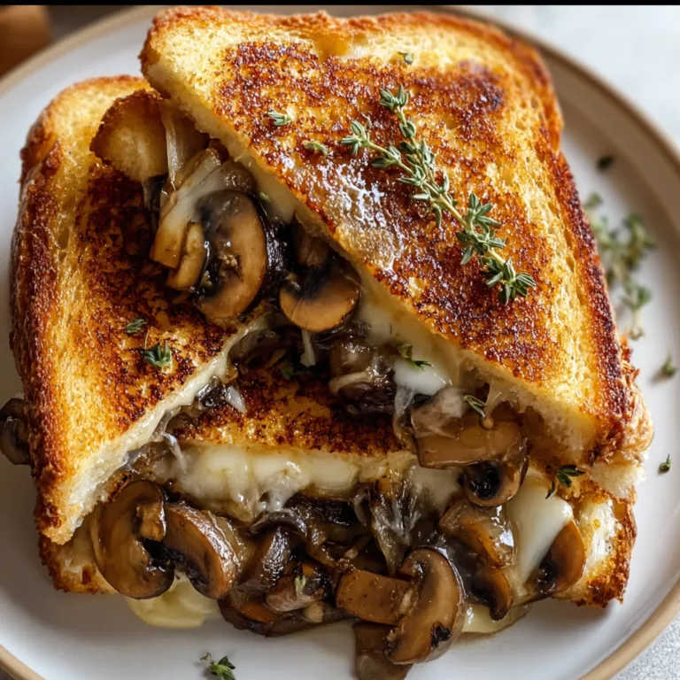 Gourmet Grilled Cheese with Gouda, Roasted Mushrooms & Caramelized Onions | Easy Recipe