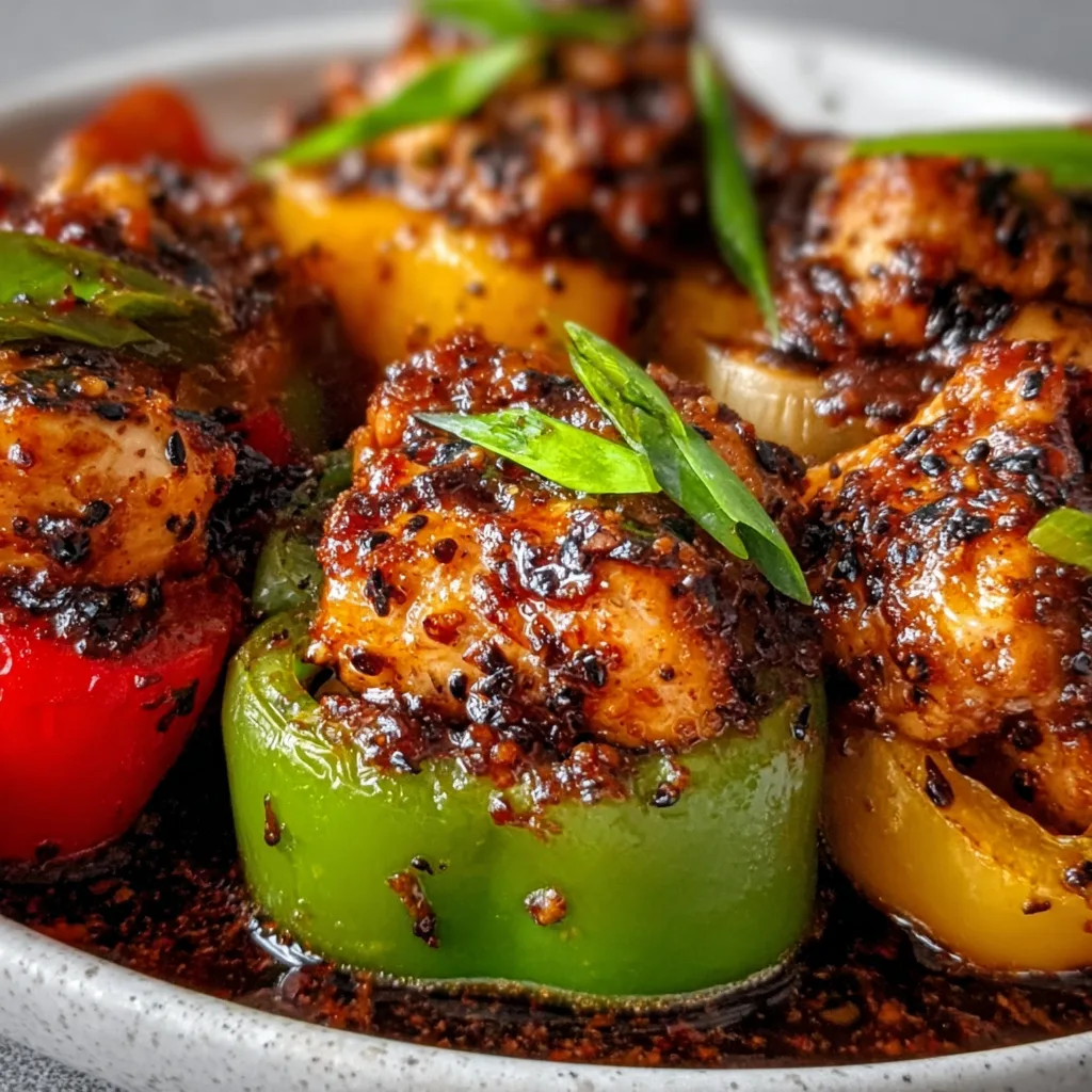 Black Pepper Chicken Stuffed Peppers | Easy & Delicious Recipe