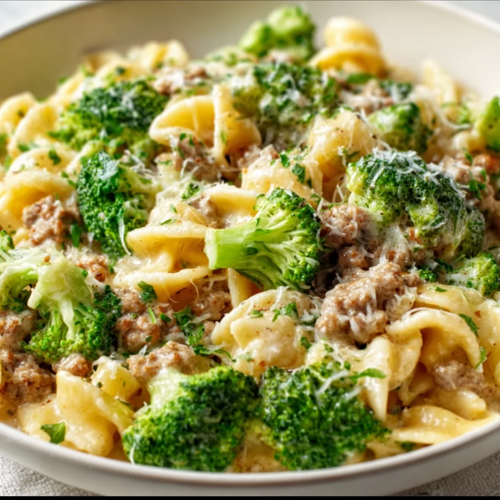 Broccoli Ground Turkey Alfredo Pasta Recipe | Healthy & Delicious Dinner Idea