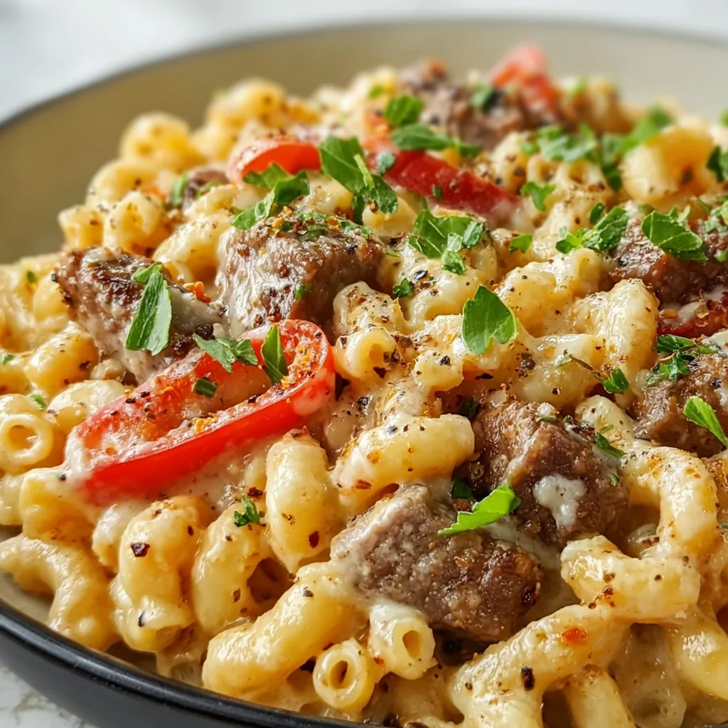 Creamy Steak Queso Mac with Pepper Jack | Ultimate Cheesy Comfort Food Recipe