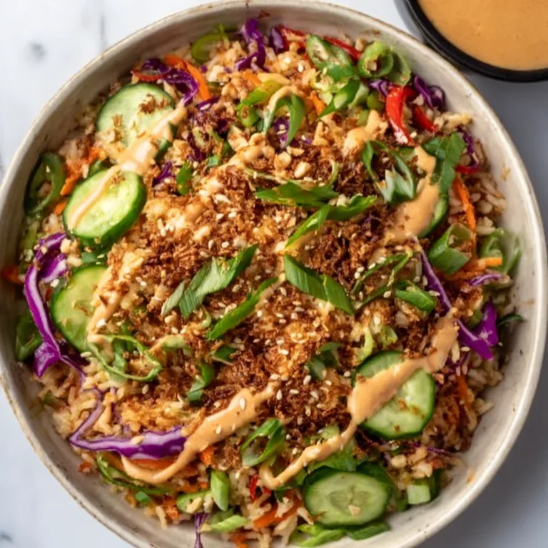 Crispy Rice Salad with Peanut Sesame Dressing | Easy & Delicious Recipe
