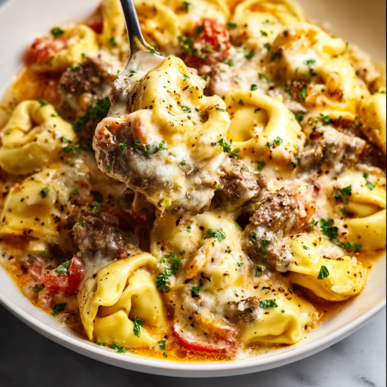 Easy Crock Pot Cheesesteak Tortellini Recipe | Slow Cooker Comfort Meal