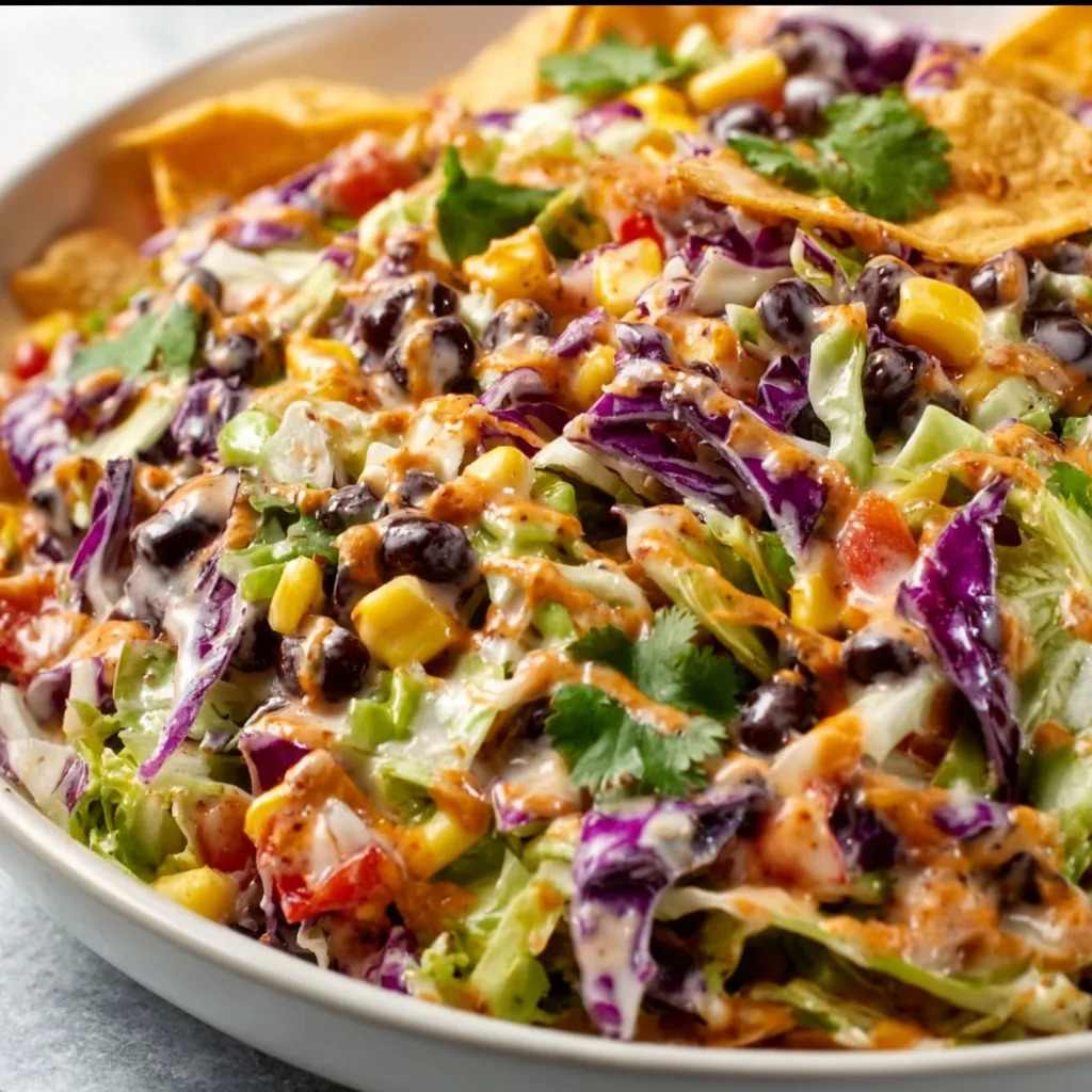 Easy Tex-Mex Cowboy Cabbage Salad with Spicy Chipotle Dressing Recipe