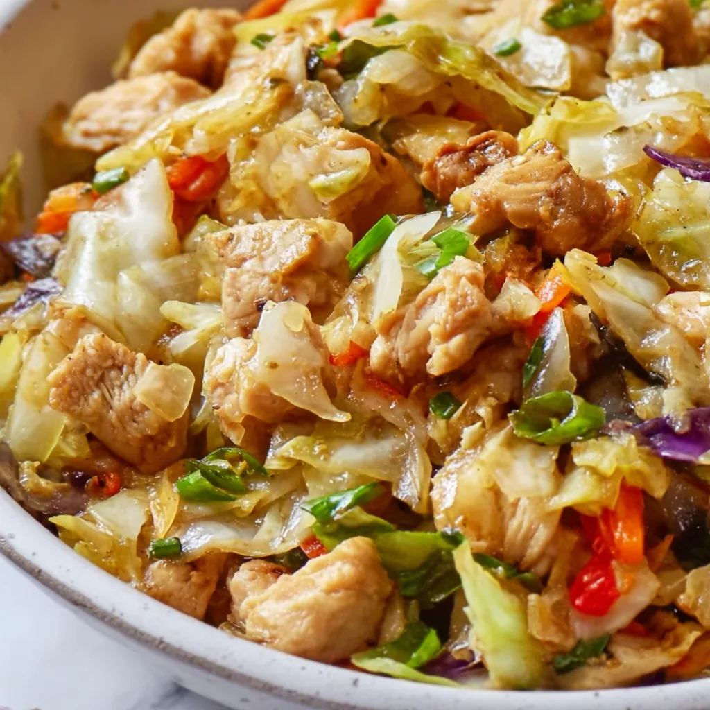 Delicious Egg Roll Bowls with Chicken & Cabbage | Easy Healthy Recipe