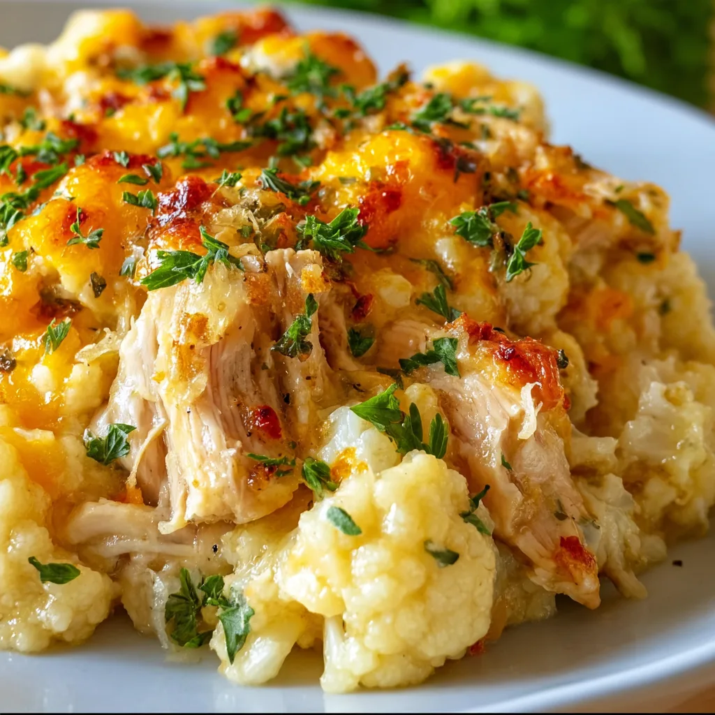 Healthy Chicken Cauliflower Casserole Recipe | Low-Carb & Delicious
