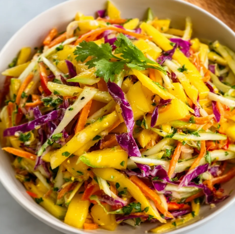 Fresh and Tangy Mango Slaw Recipe | Easy Mango Coleslaw for Summer