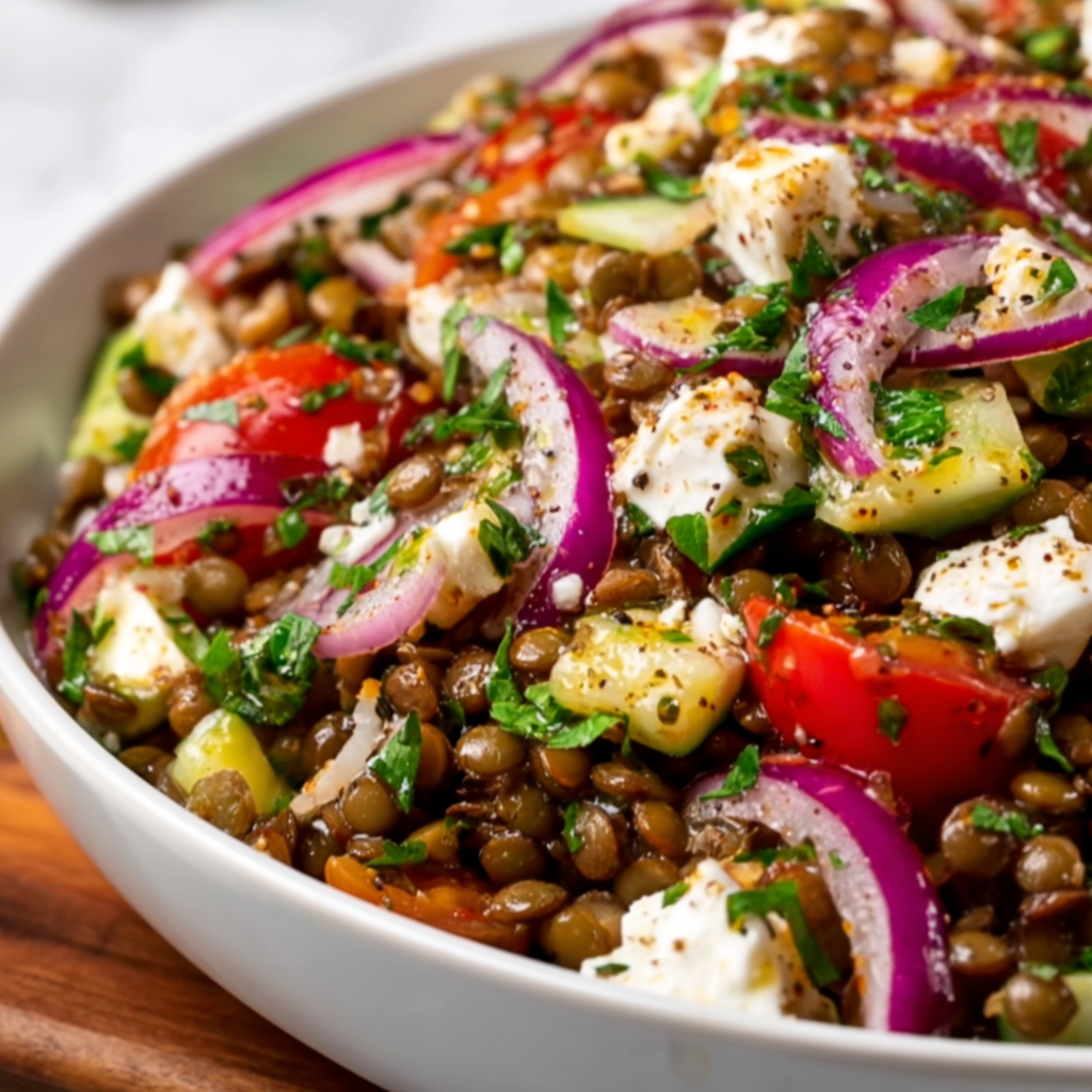 Healthy Mediterranean Lentil Salad Recipe | Easy & Nutritious Meal