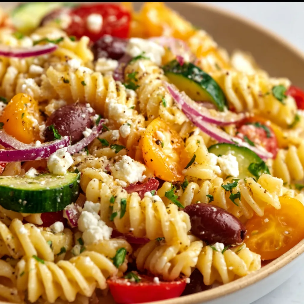 Quick High Protein Greek Pasta Salad Recipe | Easy & Healthy Meal
