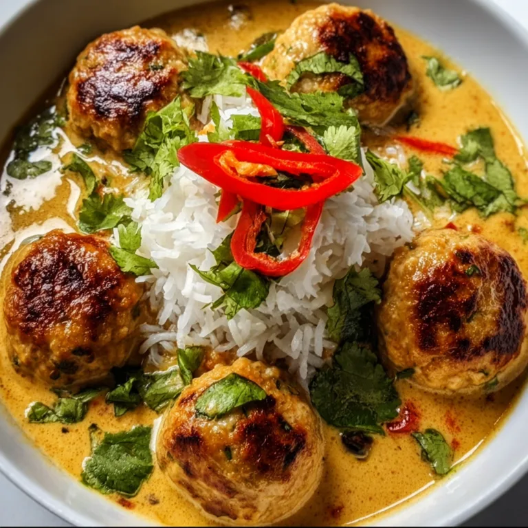 Thai Chicken Meatballs in Coconut Curry | Easy Authentic Recipe