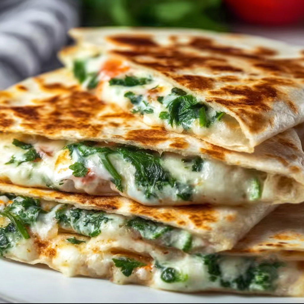 Cheesy Spinach Quesadillas Recipe | Quick & Delicious Snack Idea
