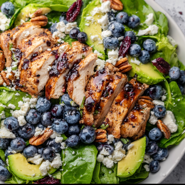 Fresh Chicken Blueberry Feta Salad Recipe | Healthy & Delicious Summer Salad
