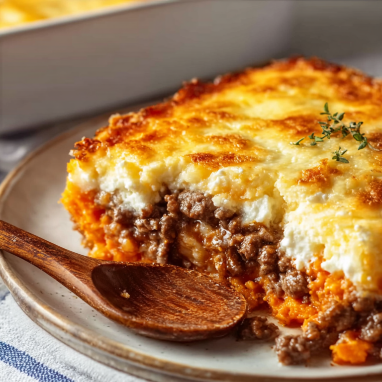 Hearty Cottage Cheese, Ground Beef, and Sweet Potato Casserole Recipe – Healthy & Delicious Meal Idea