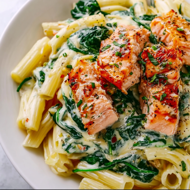 Creamy Salmon Spinach Pasta Recipe | Delicious & Easy Dinner Idea