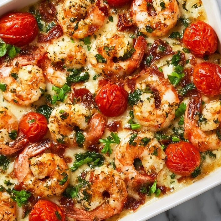 Low-Carb Tuscan Bake Shrimp Recipe | Easy, Healthy Seafood Meal