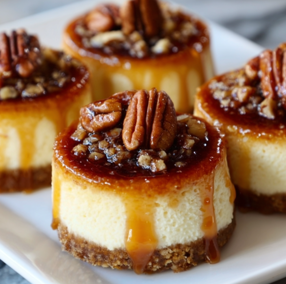 Mini Caramel Pecan Crème Brûlée Cheesecakes Recipe – Decadent & Easy Dessert